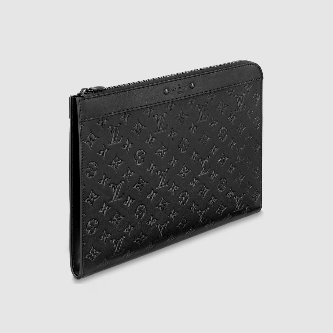 Túi Louis Vuitton Pochette Jour Monogram Shadow Leather Nam Đen